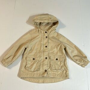 Old navy girls tan fisherman hooded jacket size 2T
